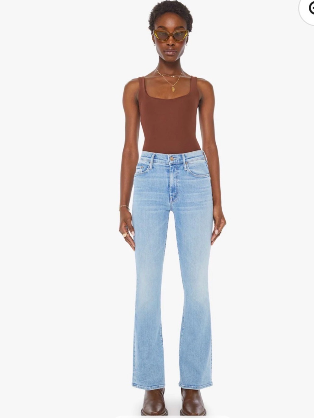 MOTHER Light Blue Flared Jeans Size 25